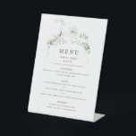 Elegant Earthy Greenery Watercolor Wedding Menu Pedestal Sign<br><div class="desc">Beautiful and delicate watercolor greenery adorns this elegant menu that is completely customizable.  Perfect for any beautiful event. This is part of my collection called "Earthy Greenery."</div>