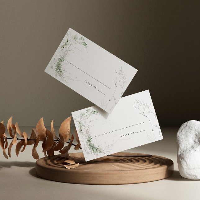 Elegant Earthy Greenery Watercolor Wedding Place Card (Creator Uploaded)