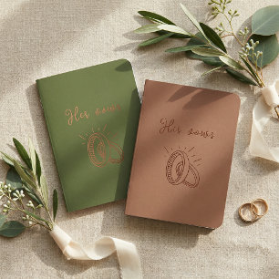 Elegant earthy his and her wedding vow books