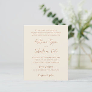 Elegant Earthy Neutrals Budget Wedding Invitation