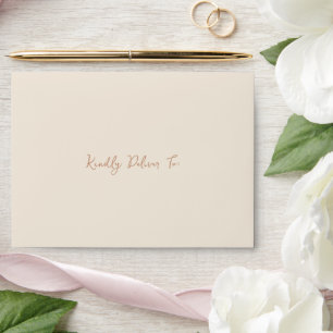Elegant Earthy Neutrals Modern Wedding Envelope