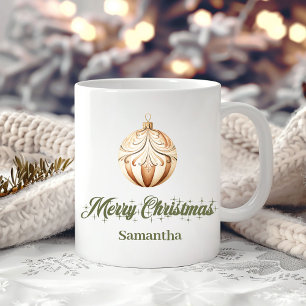 Elegant earthy Nordic neutral style custom name Coffee Mug