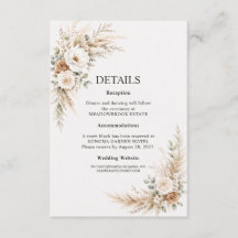 Elegant Earthy Pampas Botanical Wedding Detail