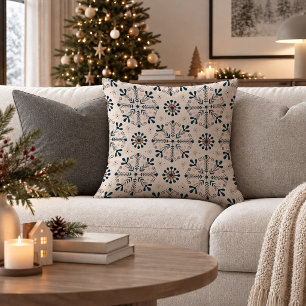 Elegant Earthy Scandinavian Winter Accent Pillow