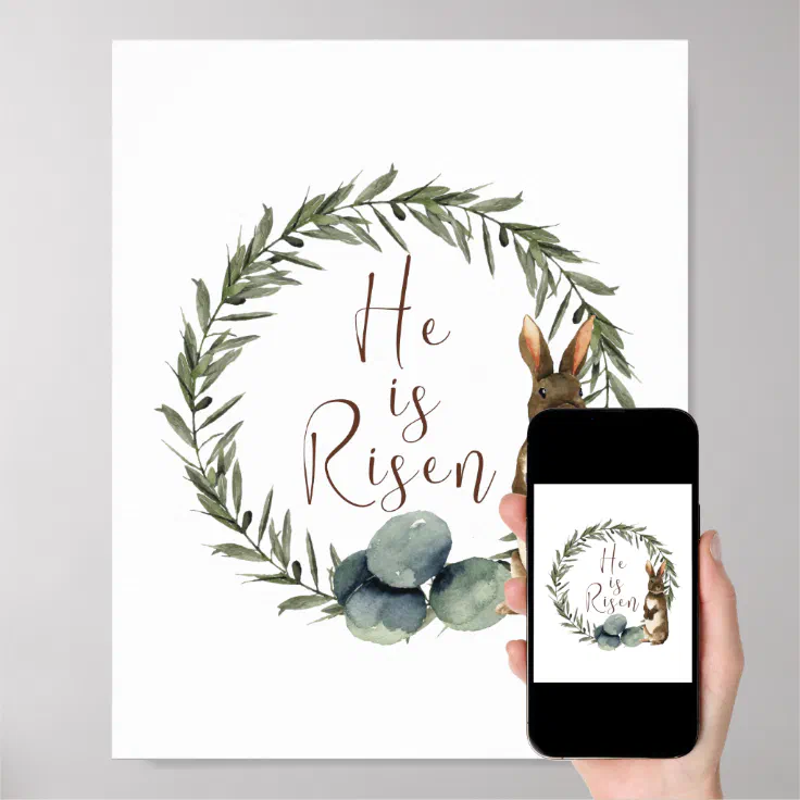 Elegant Easter Art He is Risen Poster Zazzle