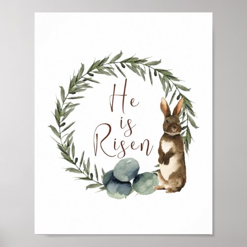 Elegant Easter Art He is Risen Poster