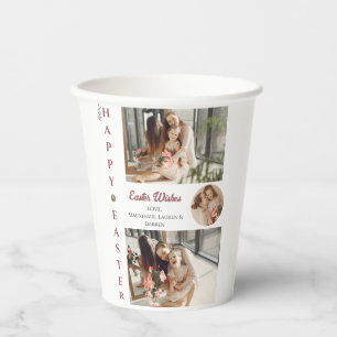 Elegant Easter Blessings Easter Eggs Family photo Paper Cups