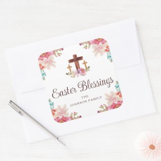Elegant Easter Blessings Floral Cross