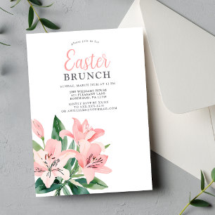 Elegant Easter Brunch Floral Invitation