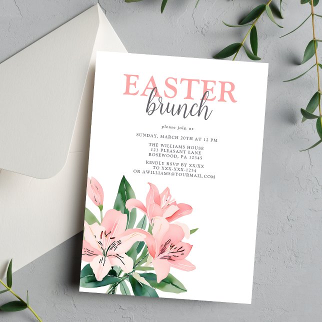 Elegant Easter Brunch Floral Invitation (Creator Uploaded)