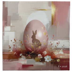 Elegant Easter Bunny Dinner Napkins Set of 4 