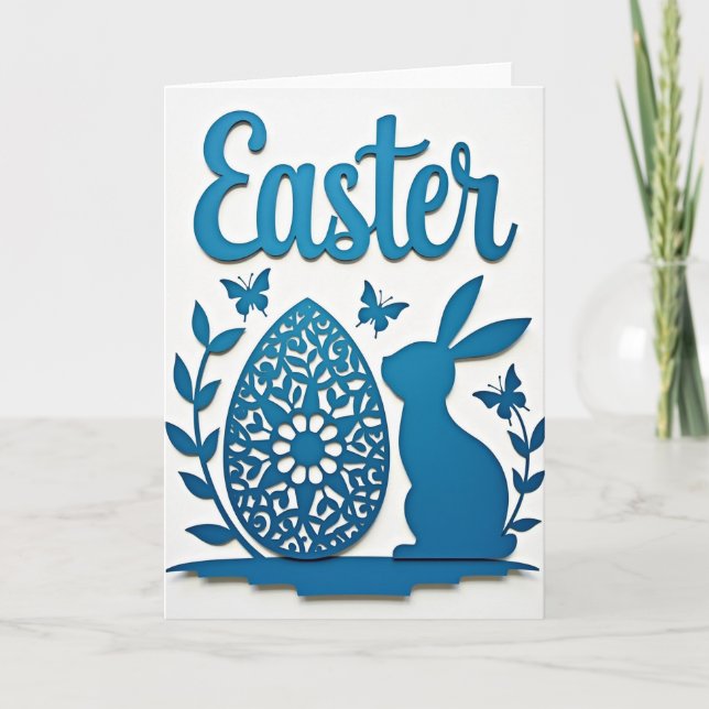 Elegant Easter Bunny Spring Card (Front)