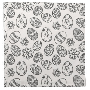 Elegant Easter Eggs Floral Pattern   Cloth Napkin
