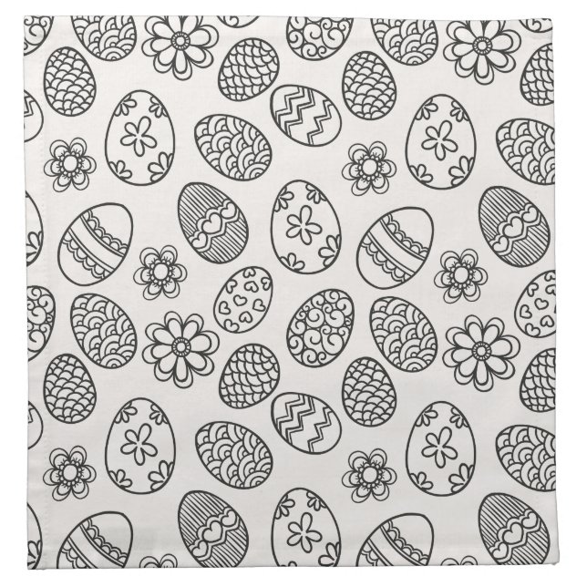 Elegant Easter Eggs Floral Pattern | Cloth Napkin (Front)