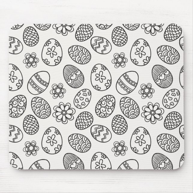 Elegant Easter Eggs Floral Pattern | Mousepad (Front)