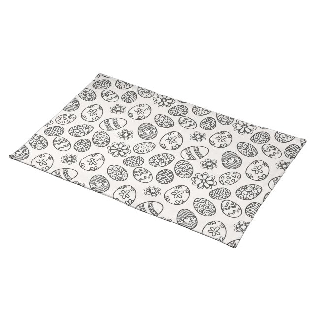 Elegant Easter Eggs Floral Pattern | Place Mat (On Table)