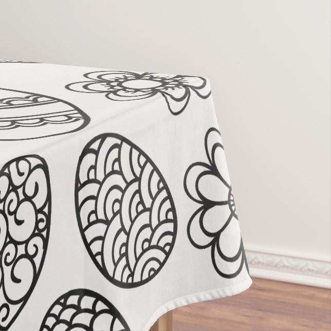 Elegant Easter Eggs Floral Pattern | Tablecloth (In Situ)