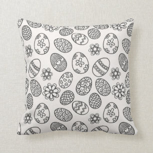 Elegant Easter Eggs Floral Pattern   Throw Pillow