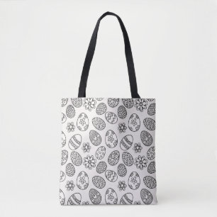 Elegant Easter Eggs Floral Pattern Tote Bag