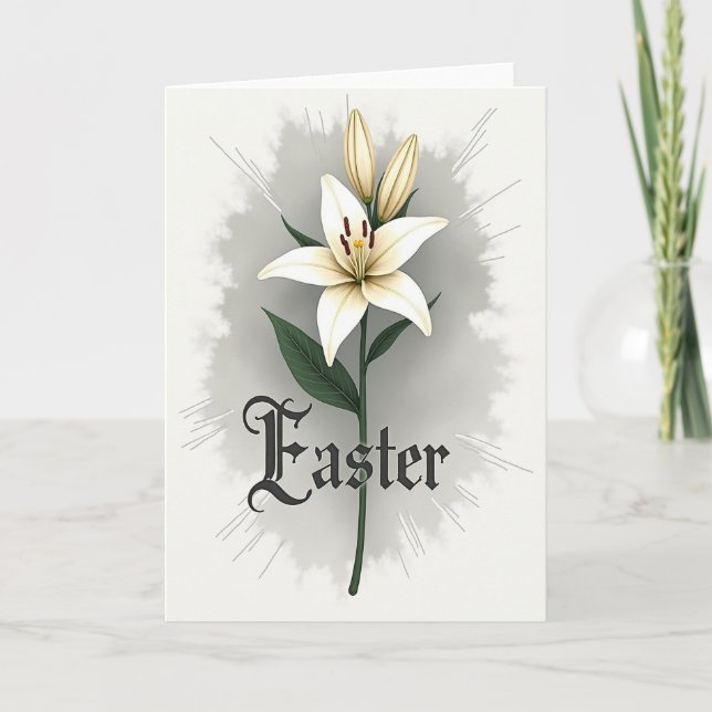 Elegant Easter Flower Card (Front)