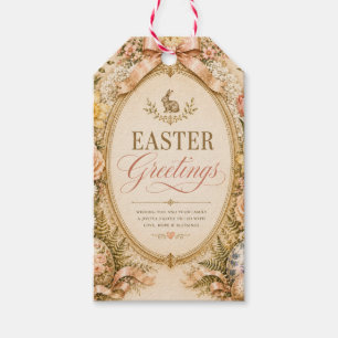 Elegant Easter Greeting ,Vintage Botanical style Gift Tags