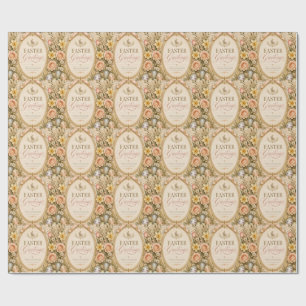 Elegant Easter Greeting ,Vintage Botanical style Wrapping Paper
