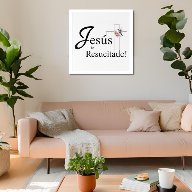 Elegant Easter "Jesús ha resucitado" Spanish Acrylic Print ("Jesús ha resucitado" Acrylic wall art, Easter holiday home decor for Christian families in Spanish)