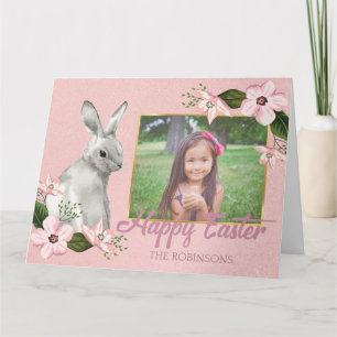Elegant Easter Rose Photo Card