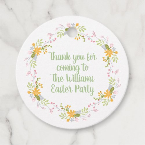 Elegant Easter Sage Green Floral Custom Party Favor Tags