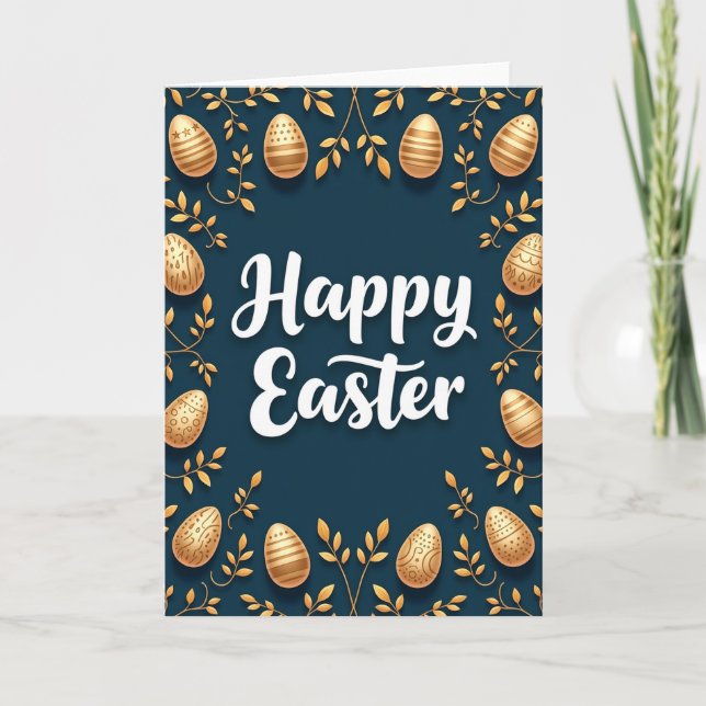 Elegant Easter Wishes Card (Front)