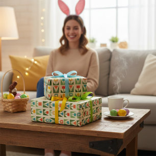 Elegant Easter Wrapping Paper with Abstract Spring