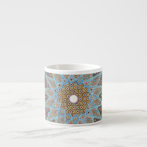 Elegant Eastern Art Orintal Geometric Blue Pattern Espresso Cup