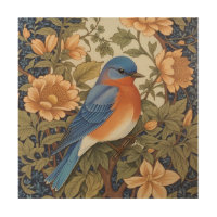 Elegant Eastern Bluebird William Morris Inspired