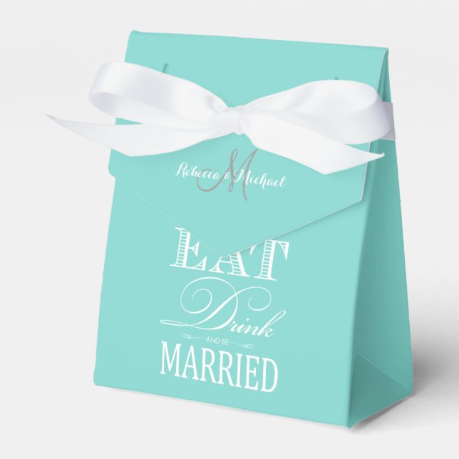 Elegant Eat, Drink and be Married Favor Boxes (Front Side)