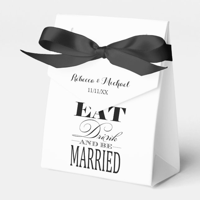 Elegant Eat, Drink and be Married Favor Boxes (Front Side)
