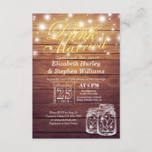 Elegant EAT Drink & Be Married Wedding Invitations