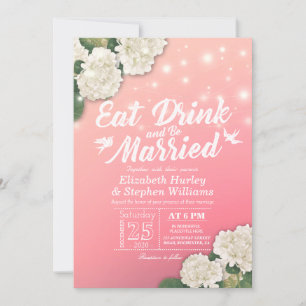 Elegant EAT Drink & Be Married Wedding Invitations
