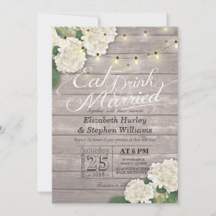 Elegant EAT Drink & Be Married Wedding Invitations