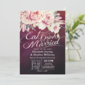 Elegant EAT Drink & Be Married Wedding Invitations (Standing Front)