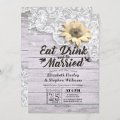 Elegant EAT Drink & Be Married Wedding Invitations (Front/Back)