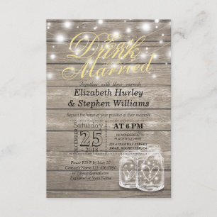 Elegant EAT Drink & Be Married Wedding Invitations