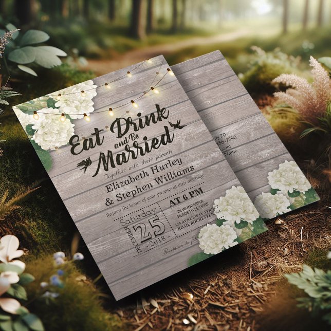Elegant EAT Drink & Be Married Wedding Invitations (Creator Uploaded)