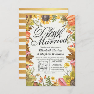 Elegant EAT Drink & Be Married Wedding Invitations