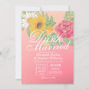 Elegant EAT Drink & Be Married Wedding Invitations