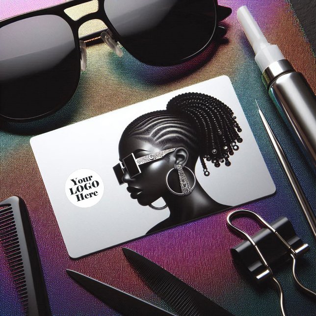 Elegant Ebony Black Woman Hair Salon Branding Business Card (Elegant Ebony Black Woman Hair Salon Branding Business Card)
