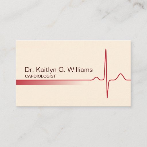 Customizable Elegant ECG wave cardiologist business card