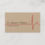 Elegant ECG wave cardiologist Kraft paper Business Card