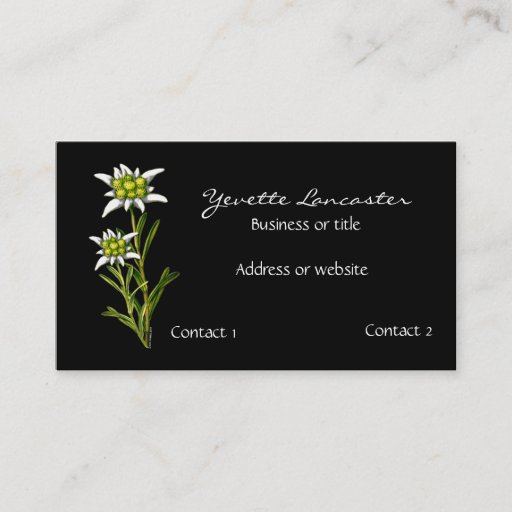 Customizable Elegant Edelweiss Business Card