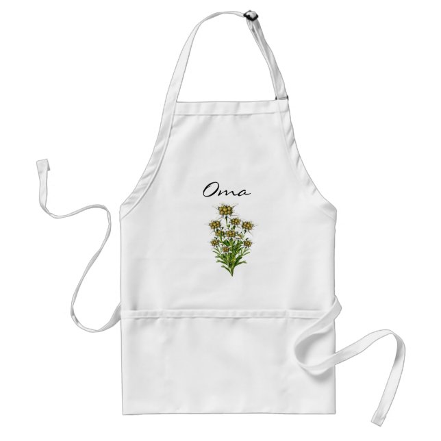 Elegant Edelweiss Flowers Apron (Front)