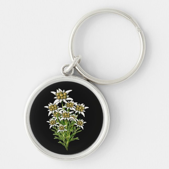 Elegant Edelweiss Flowers Key Chain (Front)